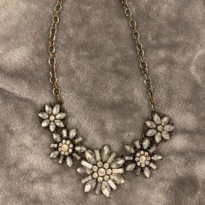 Floral Crystal Statement Necklace